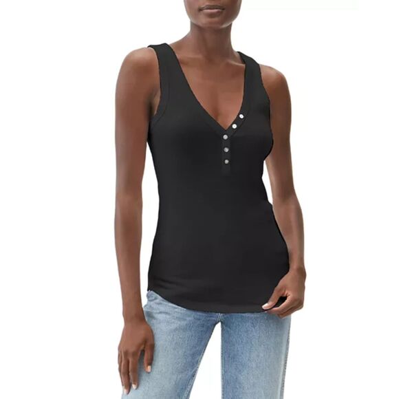 Michael‎ Stars Luna Henley Tank Top | Size OS - Picture 1 of 8